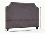 Malvern Velvet Headboard Dark Grey - Double