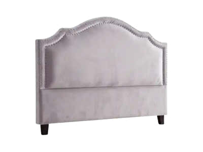 Lavaca Velvet Headboard Light Grey - Double