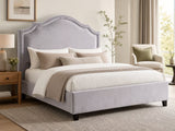 Lavaca Velvet Headboard Light Grey - Double