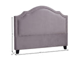 Lavaca Velvet Headboard Light Grey - Queen