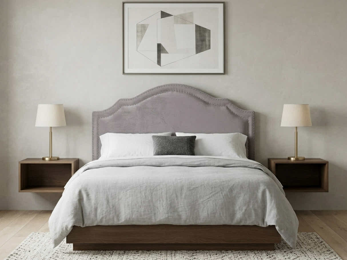 Lavaca Velvet Headboard Light Grey - Queen