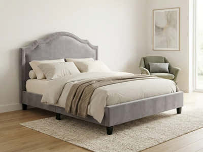 Lavaca Velvet Headboard Light Grey - Queen