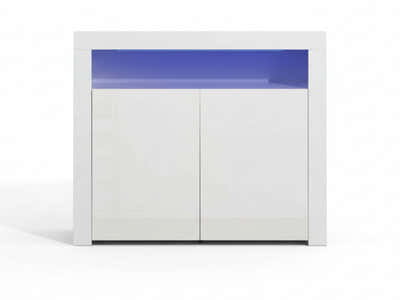 Anshos White 2-Door Buffet with LED Light - 108 cm
