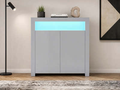 Anshos Buffet with LED Light White & Grey - 108 cm