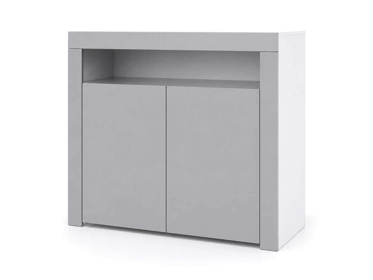 Anshos Buffet with LED Light White & Grey - 108 cm