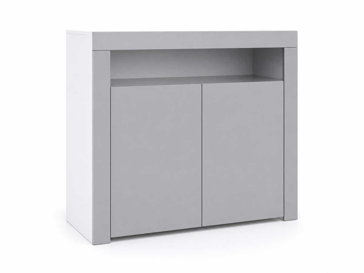Anshos Buffet with LED Light White & Grey - 108 cm