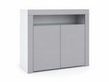 Anshos Buffet with LED Light White & Grey - 108 cm