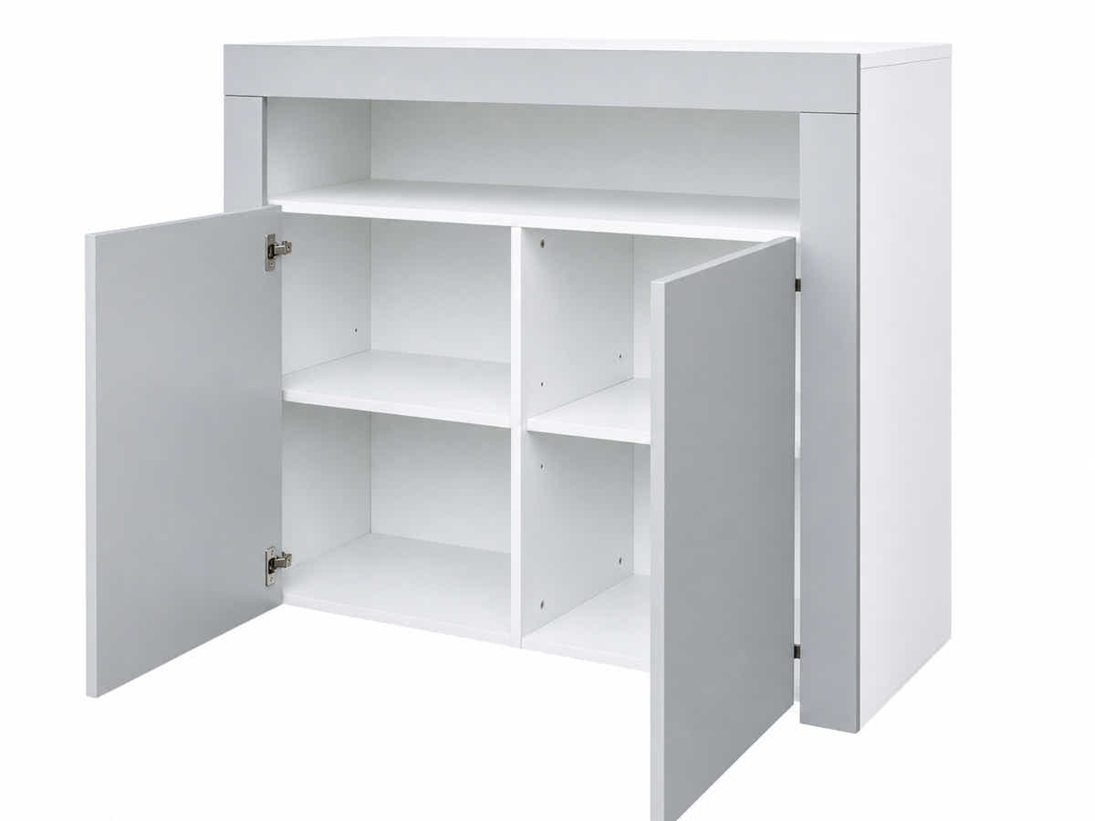 Anshos Buffet with LED Light White & Grey - 108 cm
