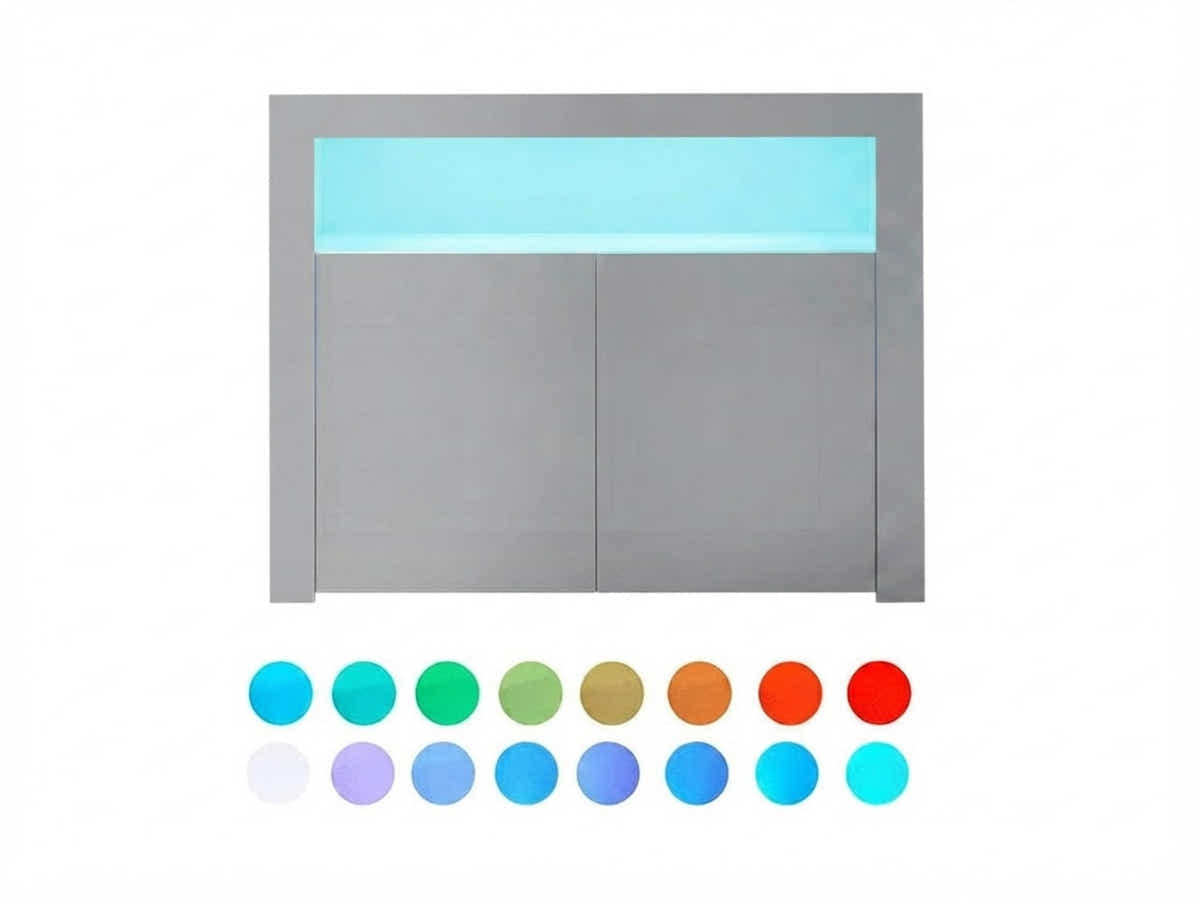 Anshos Buffet with LED Light White & Grey - 108 cm