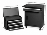 4-Drawer & 1-Drawer Tool Cabinet Combo - Black