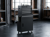 4-Drawer & 1-Drawer Tool Cabinet Combo - Black
