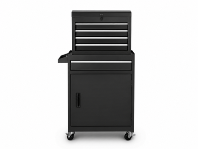 4-Drawer & 1-Drawer Tool Cabinet Combo - Black