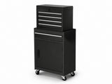 4-Drawer & 1-Drawer Tool Cabinet Combo - Black