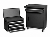 4-Drawer & 1-Drawer Tool Cabinet Combo - Black