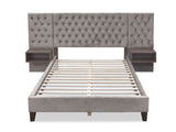Amara Velvet Bed Frame with Bedside Tables - King