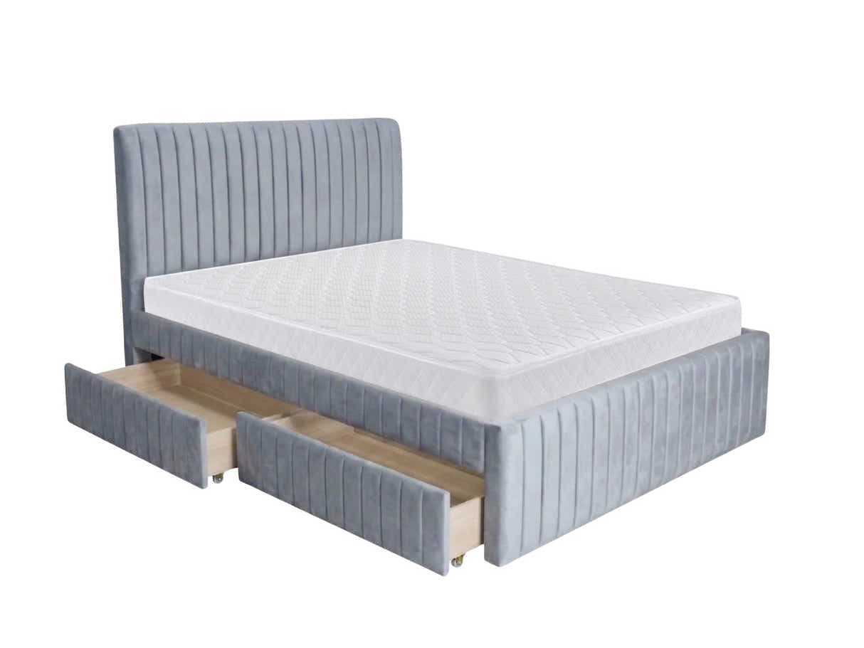 Wairoa Bed Frame with Drawers & Bon15 Mattress - Queen