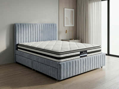 Wairoa Bed Frame with Drawers & Bon21 Mattress - Queen