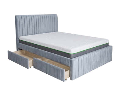 Wairoa Bed Frame with Drawers & 3 Way Mattress - Queen