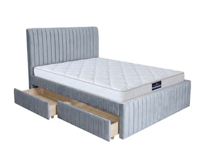 Wairoa Bed Frame with Drawers & PIL20 Mattress with Pillows - Queen