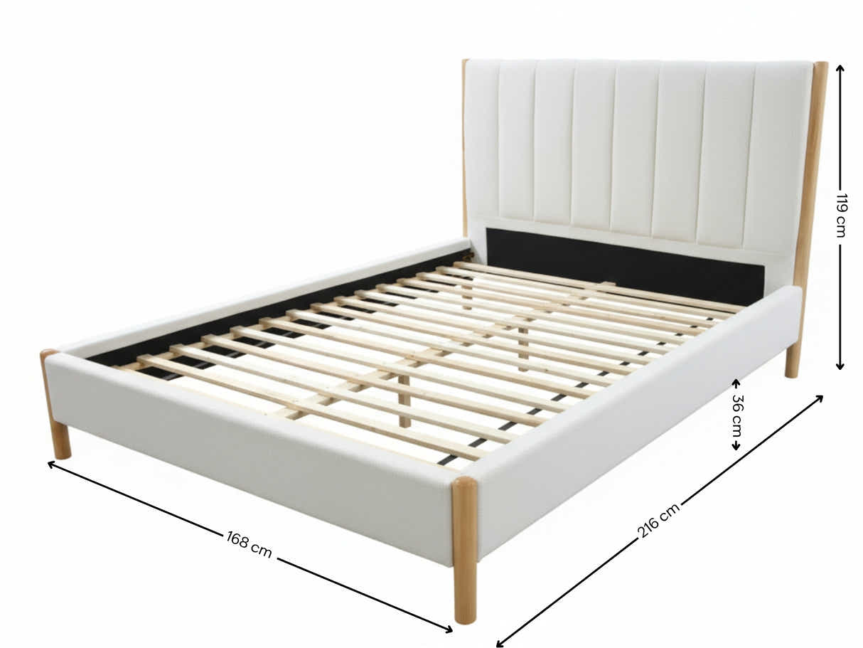 Tokoroa Boucle Bed Frame - Queen