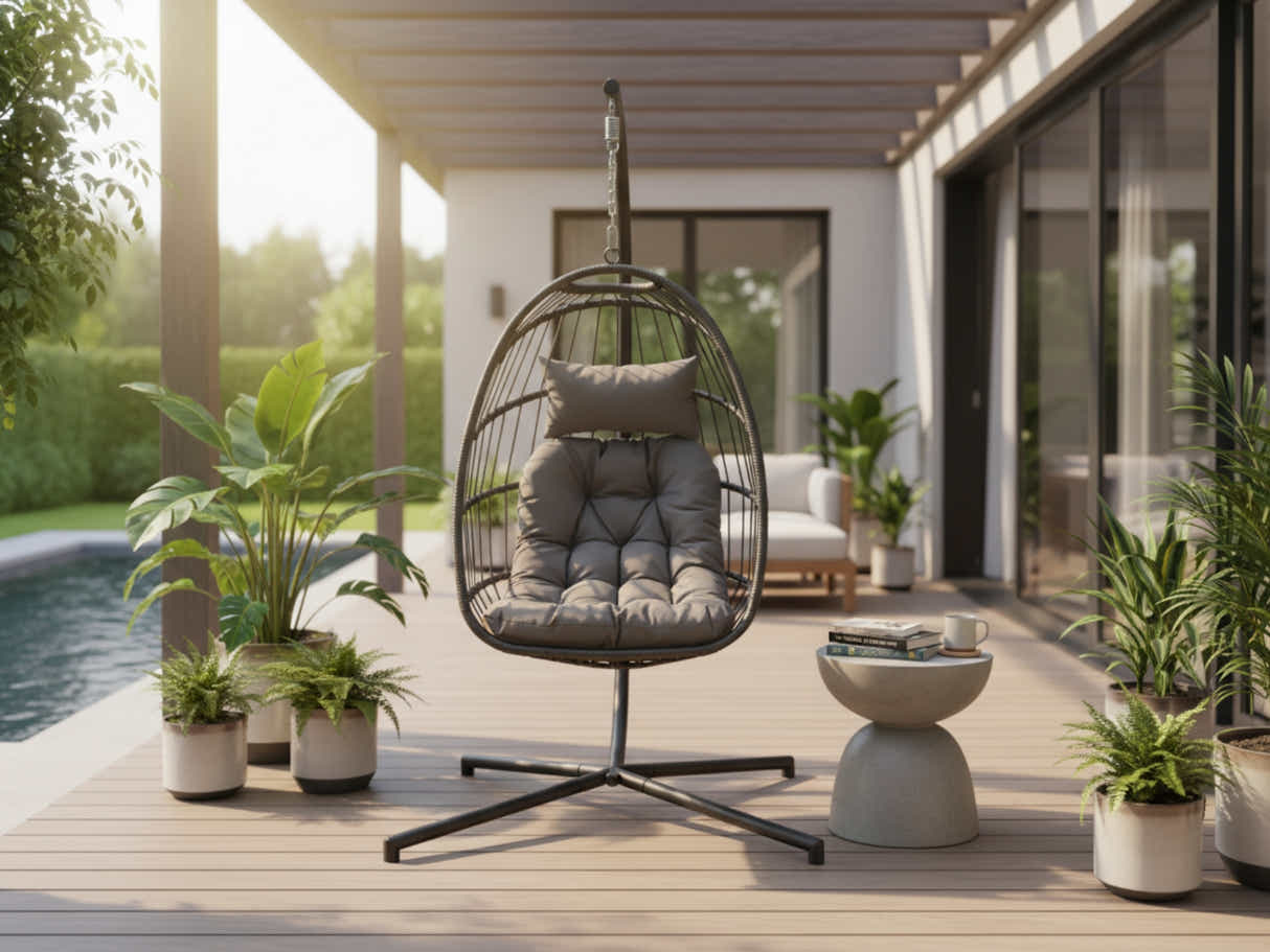 DS Pigato Single Swing Egg Chair - Grey