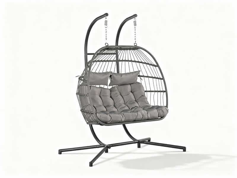 Pigato Double Swing Egg Chair - Grey