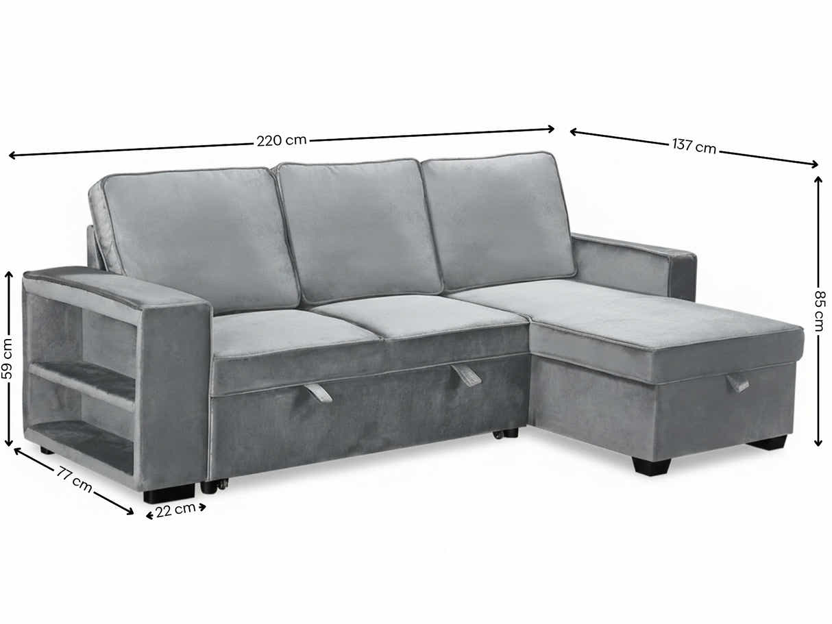 Enkel Pull Out Sofa Bed - Grey