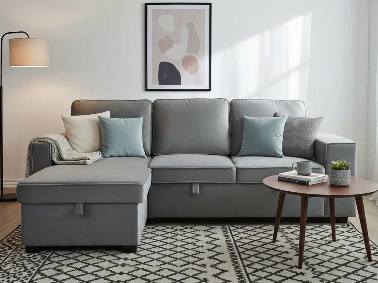 Enkel Pull Out Sofa Bed - Grey