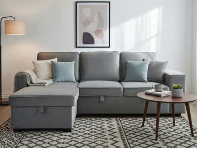 Enkel Pull Out Sofa Bed - Grey