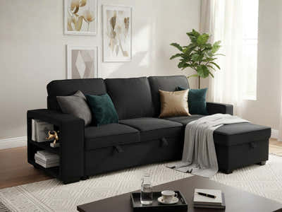 Enkel Pull Out Sofa Bed - Black
