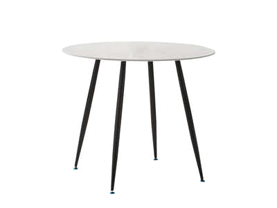 Lavina Round Dining Table with Marble Top - 90 cm