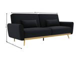 Limpley Velvet Sofa Bed - Black