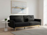 Limpley Velvet Sofa Bed - Black