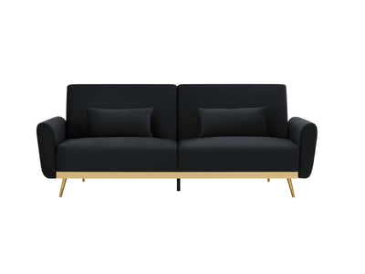 Limpley Velvet Sofa Bed - Black