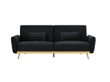 Limpley Velvet Sofa Bed - Black