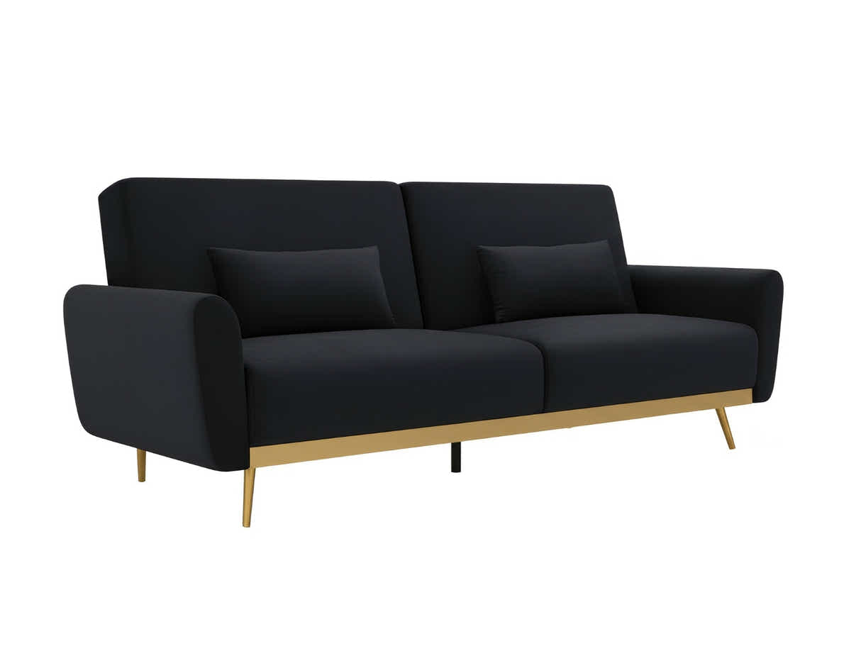 Limpley Velvet Sofa Bed - Black