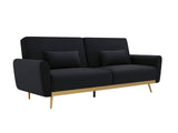 Limpley Velvet Sofa Bed - Black