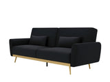 Limpley Velvet Sofa Bed - Black