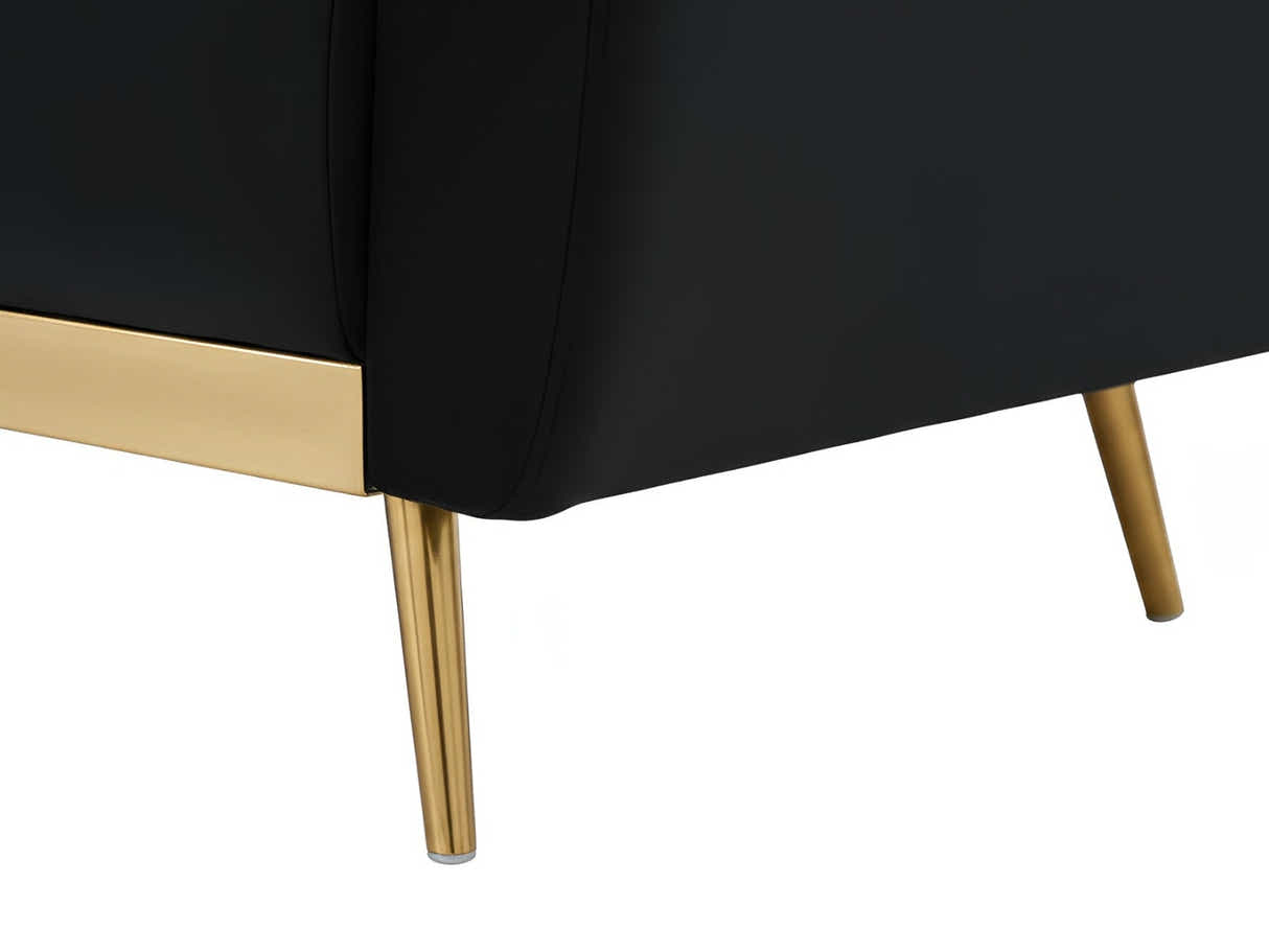 Limpley Velvet Sofa Bed - Black