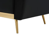 Limpley Velvet Sofa Bed - Black