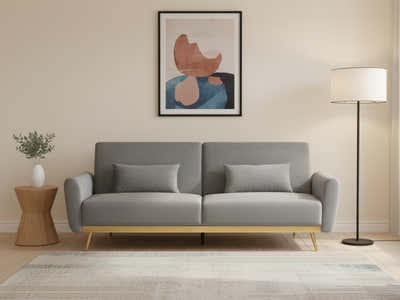 Limpley Velvet Sofa Bed - Grey