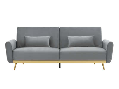 Limpley Velvet Sofa Bed - Grey