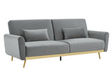Limpley Velvet Sofa Bed - Grey