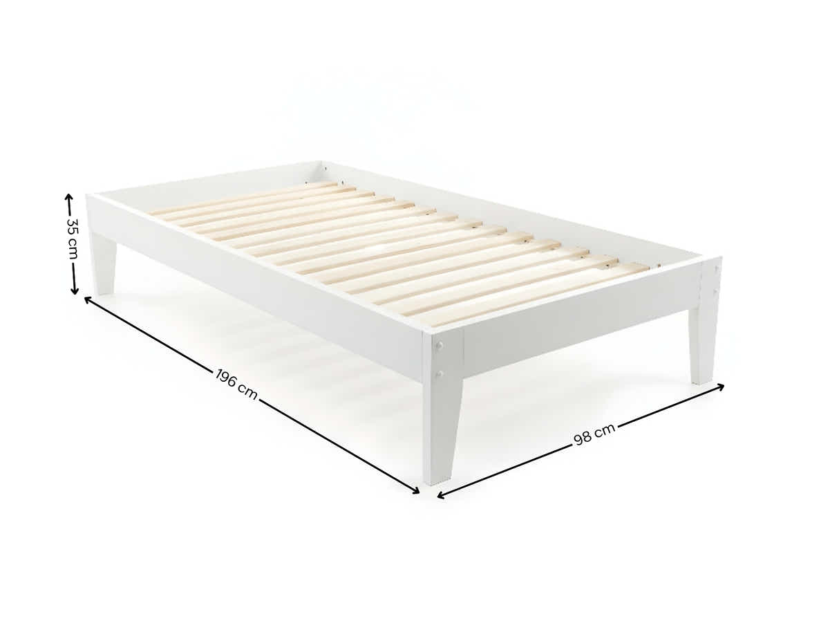 DS Sovo Bed Frame White - Single