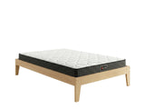 Sovo Bed Frame Oak & Xclusive Pocket Spring Mattress X20 - Single