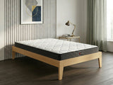 Sovo Bed Frame Oak & Xclusive Pocket Spring Mattress X20 - Single