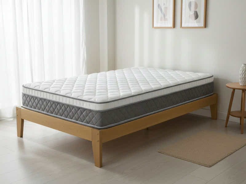 Sovo Bed Frame Oak & MEM 23 cm Mattress - Single (Combo)