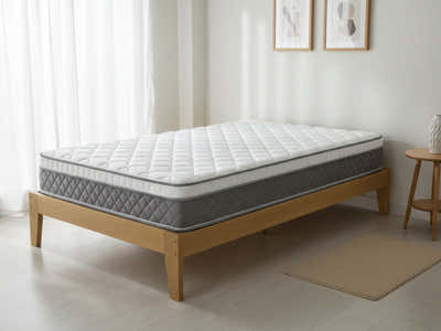 Sovo Bed Frame Oak & MEM 23 cm Mattress - Single (Combo)