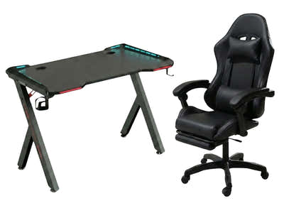 Gaming Table R5 140cm & Faron Gaming Chair PVC Black