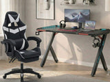 Gaming Table R5 140cm & Faron Gaming Chair PVC White